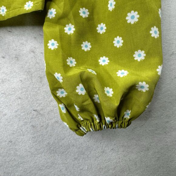 Levi’s Embry Tie Front Green Floral Daisy Lightweight Boho Top Womens Size XL - Picture 7 of 14